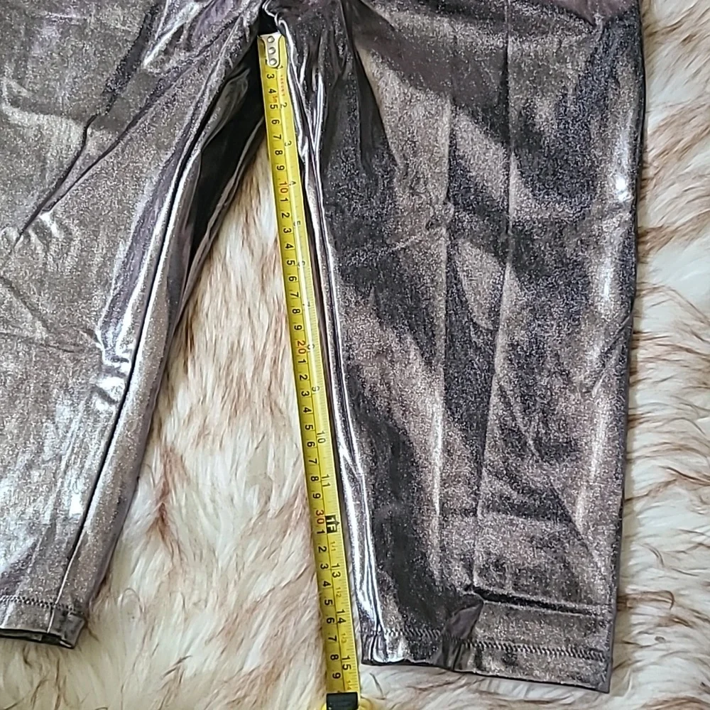 NWT SKIMS Metallic Swim V Waist Pant Size L Carbon